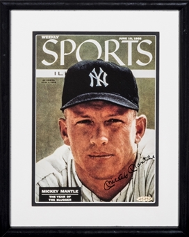 Mickey Mantle Signed 1956 Sports Illustrated Cover in Framed Display (UDA)